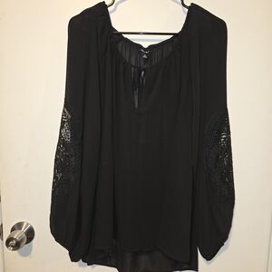 Torrid Sheer Mesh And Crochet Blouse - Size 0